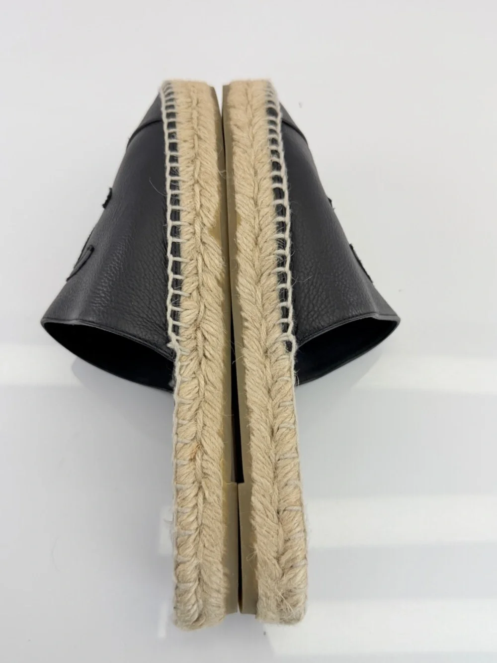 Chanel Goatskin CC Espadrille Mules 39 Black